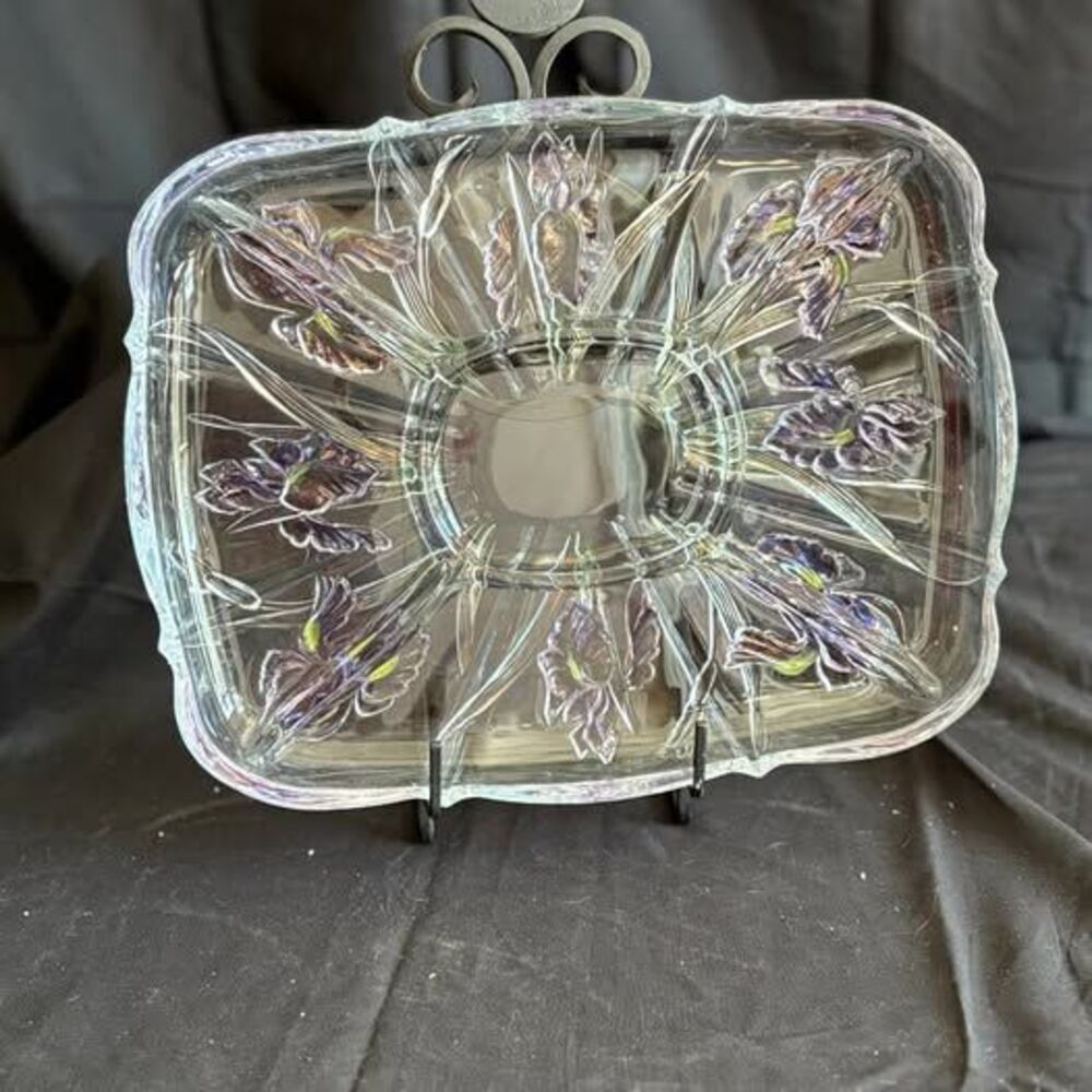Mikasa Crystal "Wild Iris" Tray